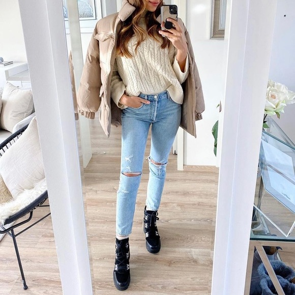 Zara lace up moto leather boots - Picture 2 of 7